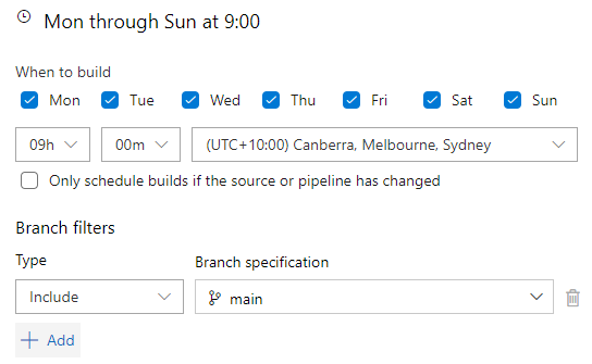 Azure DevOps Pipeline Schedule Time