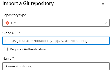 Clone Azure Monitoring Repo to your DevOps