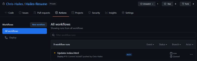 GitHub Workflows