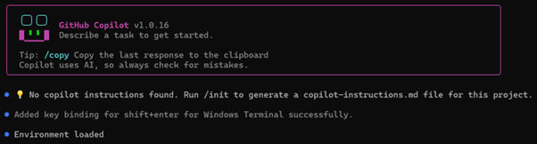 GitHub Copilot CLI Startup